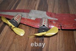 RARE Vintage Marx TWA U. S. Mail Tin Litho Bi Plane Airplane Toy