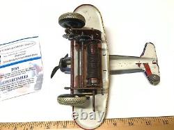 RARE Vintage Marx Tin U. S. Army Double Gunner Airplane Made IN U. S. A. Wind Up