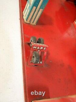 Rare 1930s Vintage MARX Toys GULL SERVICE STATION Tin Litho Gas & Oil Play Set