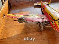 Rare Marx Flying Fortress 2095 Army Plane Tin Litho Wind Up Vintage Toy-3429.23