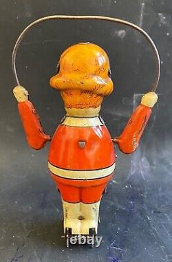 Rare Original Vintage 1930's Marx Little Orphan Annie Jump Rope Tin Windup Toy