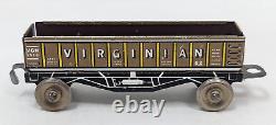 Rare VTG Marx Mechanical Windup Miniature Tin Litho Freight Train Toy Set TC23