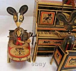 Rare Vintage1929 Wind up Marx Toy-Marx Merrymakers-Mice On Piano-Tin wind Up Toy