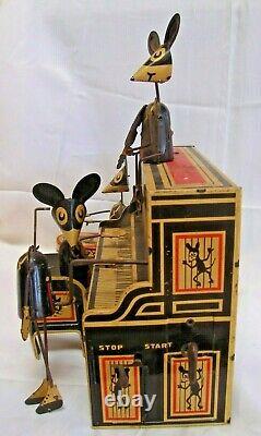 Rare Vintage1929 Wind up Marx Toy-Marx Merrymakers-Mice On Piano-Tin wind Up Toy