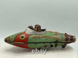 Rare Vintage 1927 Marx Tin Wind Up Buck Rogers Police Patrol Rocket