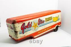 Rare Vintage 1950'S MARX Gold Star Transfer Company Semi Trailer Tin Truck