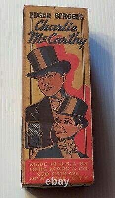 Rare, Vintage, Boxed, Charlie McCarthy Tin Windup Strut Toy by MARX, See Video