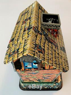 Rare Vintage MARX HOOTIN' HOLLOW HAUNTED HOUSE BO 1960's Tin Toy Boxed SEE VIDEO