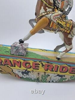 Rare Vintage Marx Range Rider Wind-up Tin Toy With Lasso. Works
