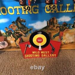 Rare Vintage Marx Shooting Gallery Vibrant & Functional Wild West Cowboy Indian
