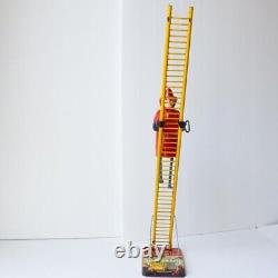 Rare Vintage Marx Smokey Joe The Climbing Fireman Clockwork Windup Tin Toy Works