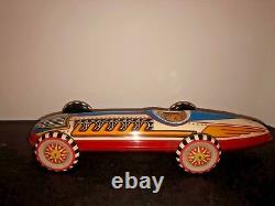 Rare Vintage Marx Tin Litho Wind Up Indianapolis 500 Indy Race Car-works! 16