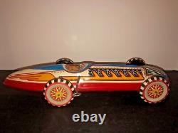 Rare Vintage Marx Tin Litho Wind Up Indianapolis 500 Indy Race Car-works! 16