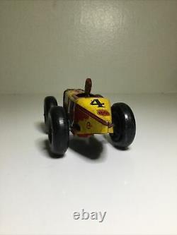 Rare Vintage Tin Marx No. 4 Race Car With Driver Made In USA