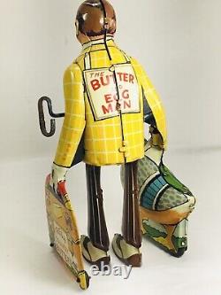 Rarely Seen Vintage Marx Butter and Egg Man Tin Litho Windup Toy