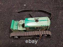 ST6 Vintage MARX 5 1950's Tin Litho Wind Up Green Farm Tractor WORKS
