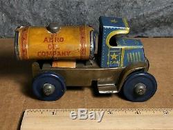 Scarce Vintage Marx 5 1/2 Tin Tanker Truck Aero Oil Company Works