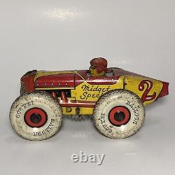 Stunning Vintage Marx Midget Special Tin Wind Up Lithograph Toy Works