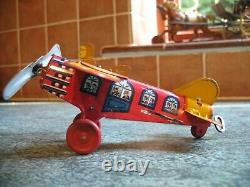 Super Looking Vintage Marx U. S. A Tinplate Airplane Wind Up 1920/30 Tin Litho Toy