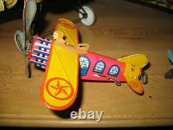 Superb Vintage Marx U. S. A Tinplate Plane Wind Up Works 1920/30 Tin Litho Toy