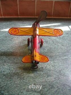 Superb Vintage Marx U. S. A Tinplate Plane Wind Up Works 1920/30 Tin Litho Toy