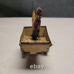Tin Litho Toy Wind up Horse and Wagon Cart Marx Vintage 1950's WORKS GREAT