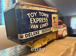 Toy Town Express Van Lines 1950's Vintage Delivery Toy Truck