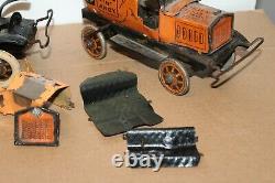 Two Vintage 1930's Marx Amos & Andy Tin Wind Up Open Air Taxi Cars
