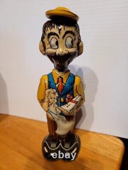 VERY NICE VINTAGE 1930'S MARX TIN WIND UP STANDING B. O. PLENTY with BOX