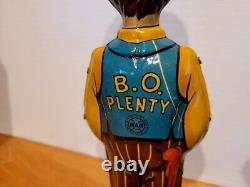 VERY NICE VINTAGE 1930'S MARX TIN WIND UP STANDING B. O. PLENTY with BOX