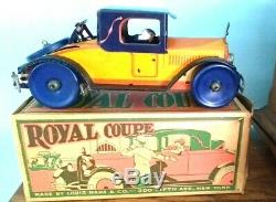 VINTAGE 1930S MARX TIN LITHO ROYAL COUPE ROADSTER TOY COMPL With ORIG BOX EXCEL