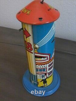 VINTAGE 1930'S MARX SKY HAWK TIN WIND UP AIRPLANE EX Condition + Works Great