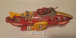 VINTAGE 1930's MARX TIN WINDUP FLASH GORDON ROCKET FIGHTER KING FEATURES Gd Cond