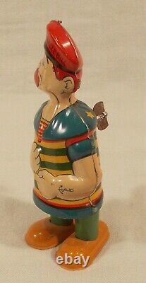 VINTAGE 1930s CHEIN BARNACLE BILL SAILOR TIN LITHOGRAPH WINDUP TOY
