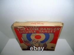 VINTAGE 1938 MARX TIN LONE RANGER DOUBLE TARGET METAL GAME BOARD WithRARE BOX