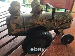 VINTAGE 1940'S MARX TIN LITHO JUMPING JEEP Wind Up