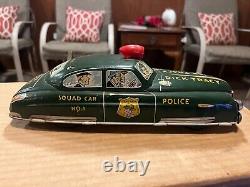 VINTAGE 1940s MARX DICK TRACY TIN-LITHO WIND-UP 11 LONG SQUAD CAR