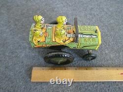 VINTAGE 1940s MARX JUMPIN JEEP 22 C WIND-UP TIN TOY VERY GOOD & WORKS