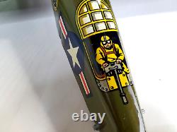 VINTAGE 1951 MARX LITHO TIN WINDUP (That works!) TOY U. S. ARMY #6 BOMBER PLANE