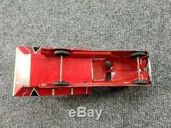 VINTAGE 1960s MARX TIN LITHO & PRESSED STEEL SAND DUMP TRUCK RED NICE