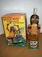 VINTAGE JAPAN MARX NUTTY MAD INDIAN BATTERY OPERATED TIN TOY WithBOX EXCELLENT