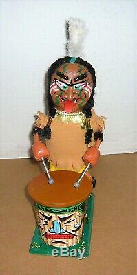VINTAGE JAPAN MARX NUTTY MAD INDIAN BATTERY OPERATED TIN TOY WithBOX EXCELLENT