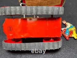 VINTAGE Louis Marx, Tin Wind-up Litho Midget Climbing Tractor with Original Box