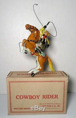 VINTAGE MARX COWBOY RIDER WIND-UP TIN TOY with BOX