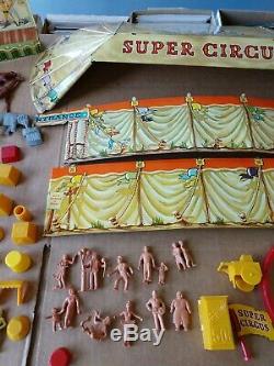 VINTAGE MARX SUPER CIRCUS PLAY SET 1950s No. 4319 BEAUTIFUL TIN LITHO withBox