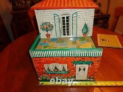 VINTAGE MARX TIN LITHO DOLL HOUSE PLAYSET 2 Story 28 by 12