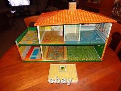 VINTAGE MARX TIN LITHO DOLL HOUSE PLAYSET 2 Story 28 by 12