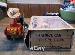 VINTAGE MARX TIN LITHO WINDUP COWBOY WHOOPIE CAR WithORG BOX EXCELLENT CONDITION