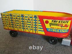 VINTAGE MARX TOYS EAST-WEST & TRI-STATE HAULER TRUCK & TRAILERS With DEPOT BOX