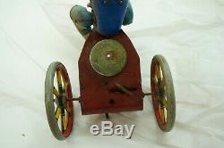VINTAGE MARX TOY WIND UP WONDER CYCLIST BOY ON TRICYCLE TIN LITHO ORIGINAL 9in